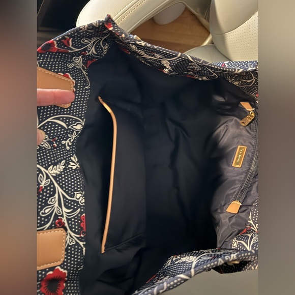 Tory Burch Ella Floral Tote - Navy and Red - Picture 8 of 15